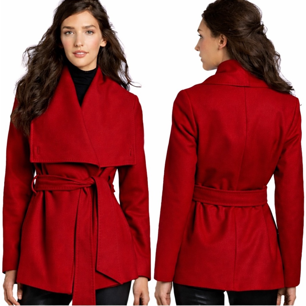 Ted‎ Baker Matild Belted Wrap Coat Jacket Red Wool Cashmere Blend US 10 TB 4